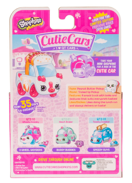 CUTIE CARS SHOPKINS S2 W1 SINGLE PACK QT2-18 PEANUT BUTTER PICKUP