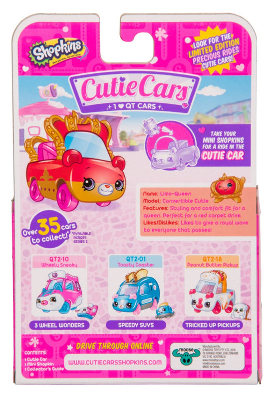 CUTIE CARS SHOPKINS S2 W1 SINGLE PACK QT2-24 LIMO-QUEEN