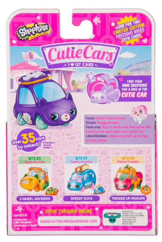 CUTIE CARS SHOPKINS S2 W1 SINGLE PACK QT2-25 ROLLIN' GEMSTONES
