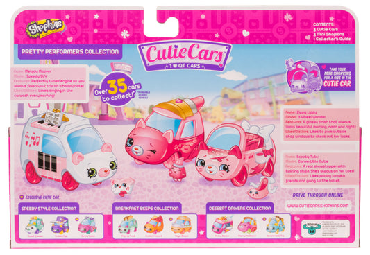 CUTIE CARS SHOPKINS S2 3 PACK PRETTY PERFORMERS COLLECTION