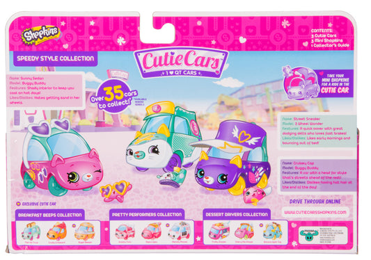 CUTIE CARS SHOPKINS S2 3 PACK SPEEDY STYLE COLLECTION
