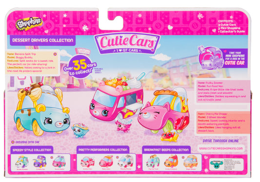 CUTIE CARS SHOPKINS S2 3 PACK DESSERT DRIVERS COLLECTION