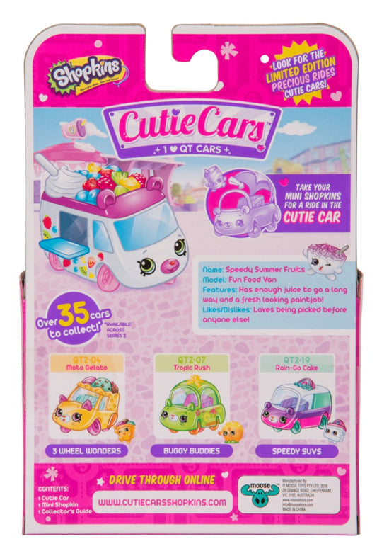 CUTIE CARS SHOPKINS S2 W3 SINGLE PACK QT2-03 SPEEDY SUMMER FRUITS