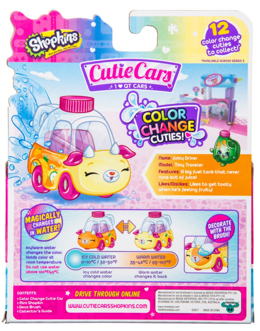 CUTIE CARS SHOPKINS W1 COLOR CHANGE PACK QT3-C04 JUICY DRIVER