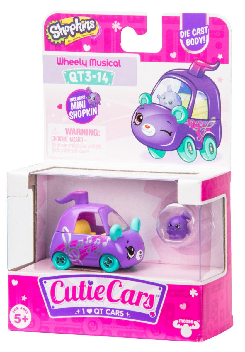 CUTIE CARS SHOPKINS S3 W2 SINGLE PACK QT3-14 WHEELY MUSICAL