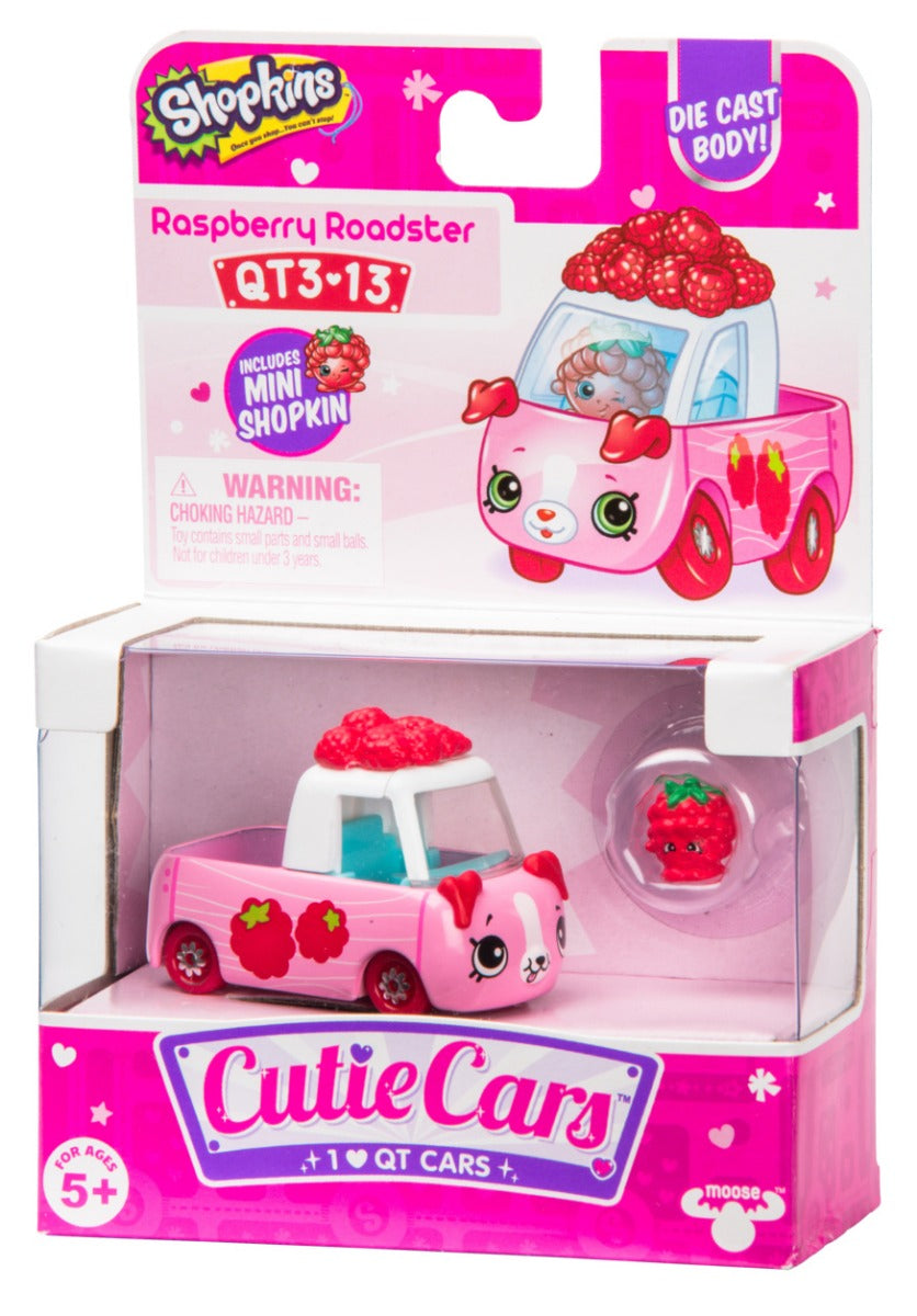 CUTIE CARS SHOPKINS S3 W2 SINGLE PACK QT3-13 RASBERRY ROADS