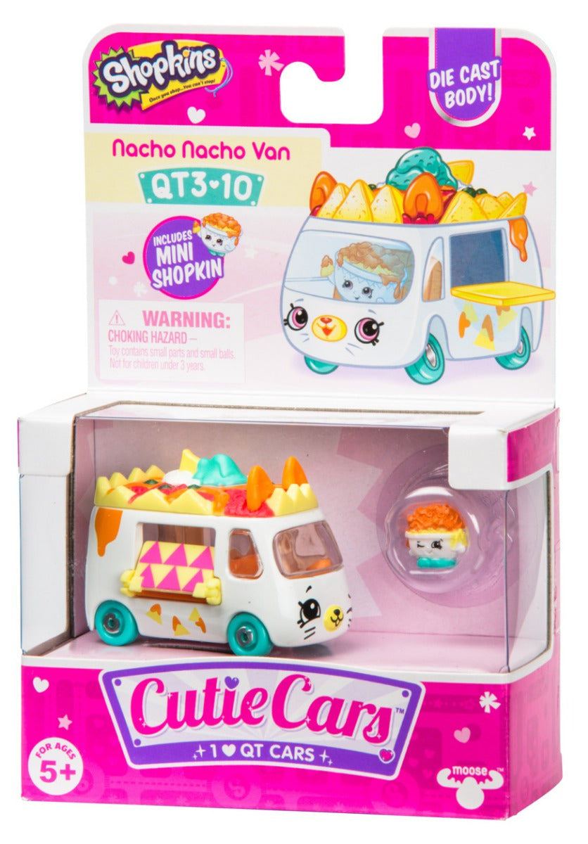 CUTIE CARS SHOPKINS S3 W2 SINGLE PACK QT3-10 NACO NACHO VAN