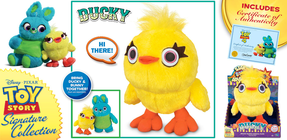 TOY STORY SIGNATURE COLLECTION DUCKY Deluxe Talking Carnival Plush
