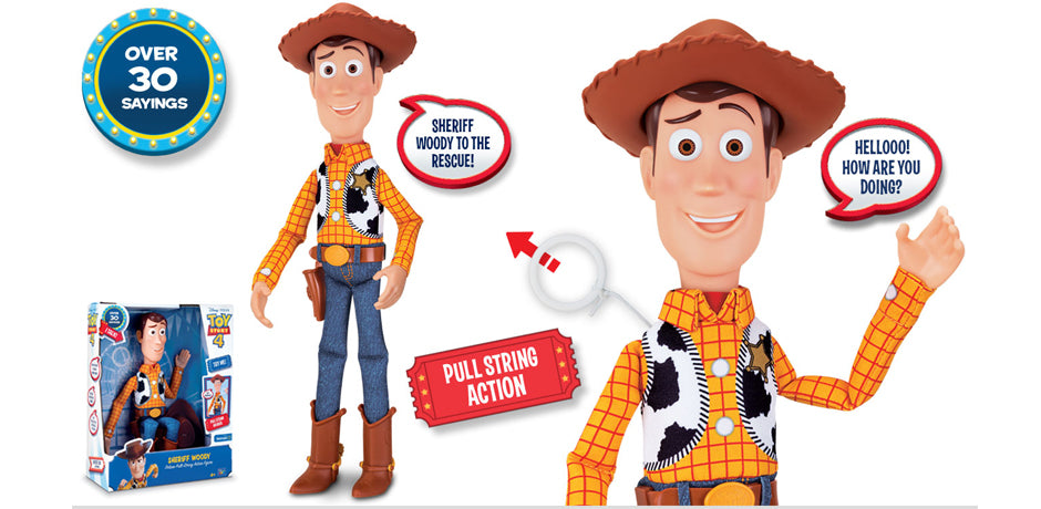 TOY STORY 4 SHERIFF WOODY Deluxe Pull-String Action Figure