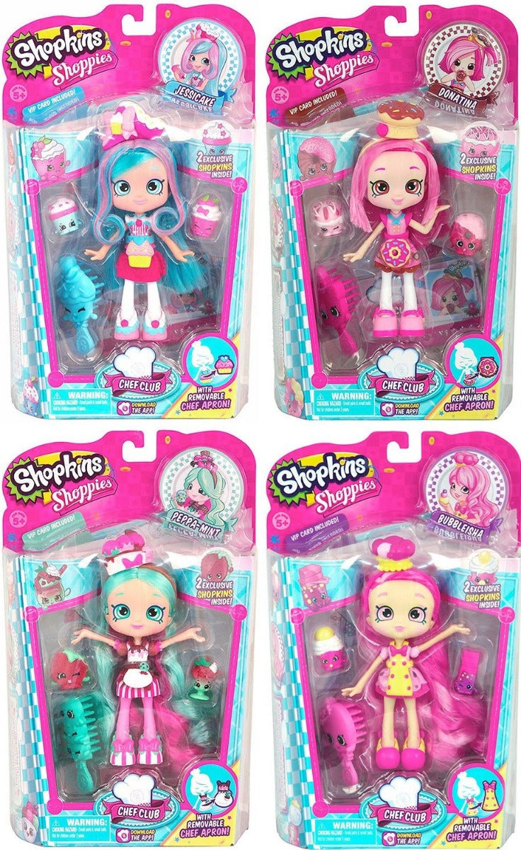 SHOPKINS SHOPPIES DOLLS CHEF CLUB COMPLETE SET