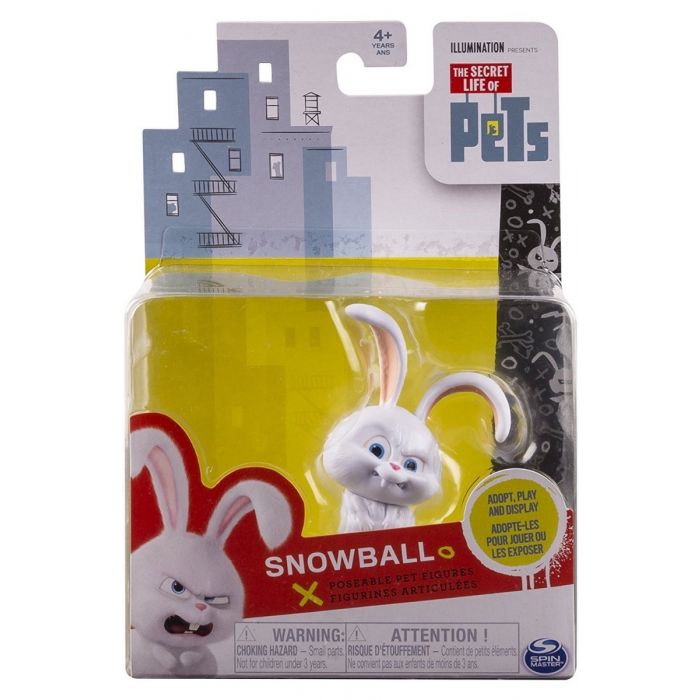 SECRET LIFE OF PETS POSEABLE PET FIGURE SNOWBALL