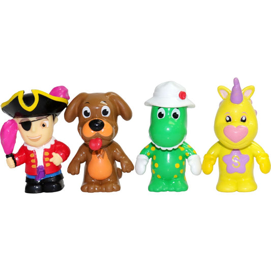 THE WIGGLES WIGGLY FIGURINES 4 PACK (Shirley, Capt Feathersword, Dorothy & Wags)
