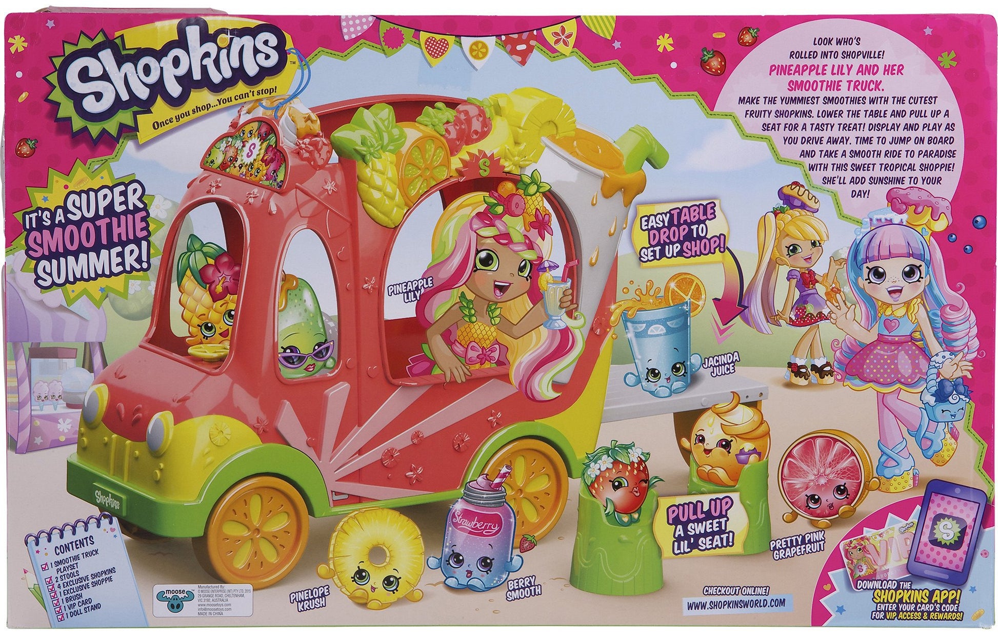 SHOPKINS SMOOTHIE TRUCK COMBO WITH PINEAPPLE LILY SHOPPIE
