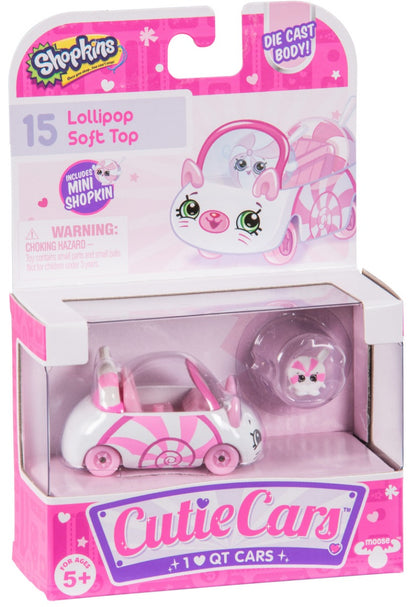 CUTIE CARS SHOPKINS S1 SINGLE PACK #15 LOLLIPOP SOFT TOP