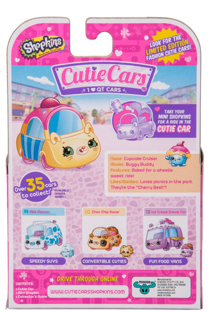 CUTIE CARS SHOPKINS S1 SINGLE PACK #01 CUPCAKE CRUISER