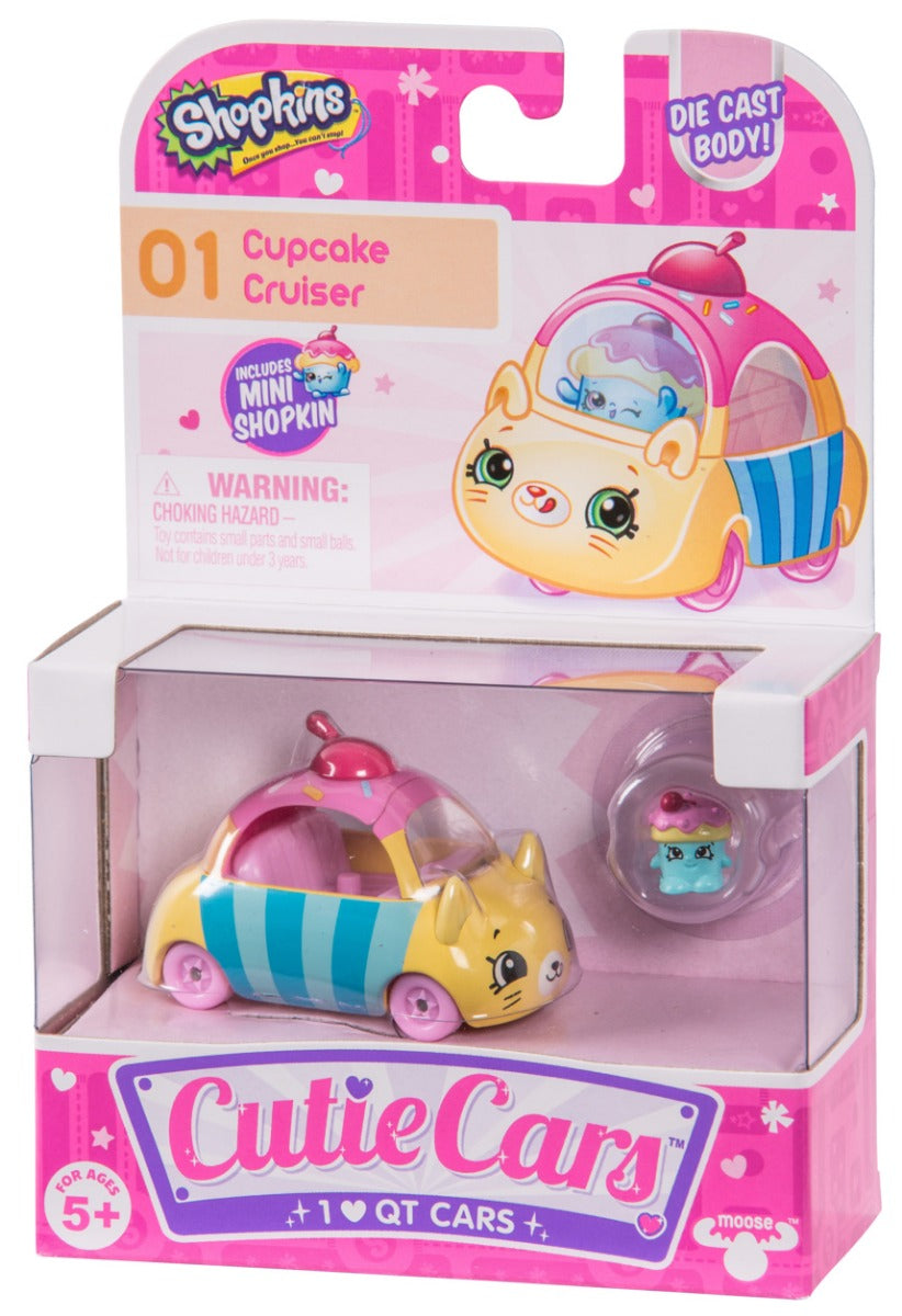 CUTIE CARS SHOPKINS S1 SINGLE PACK #01 CUPCAKE CRUISER