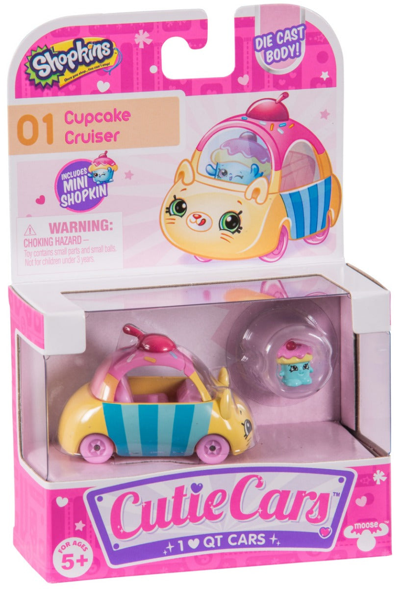 CUTIE CARS SHOPKINS S1 SINGLE PACK #01 CUPCAKE CRUISER