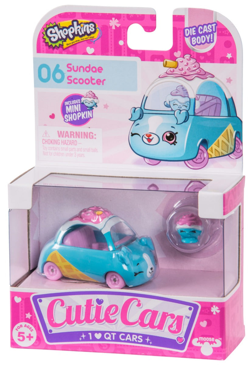 CUTIE CARS SHOPKINS S1 SINGLE PACK #06 SUNDAE SCOOTER