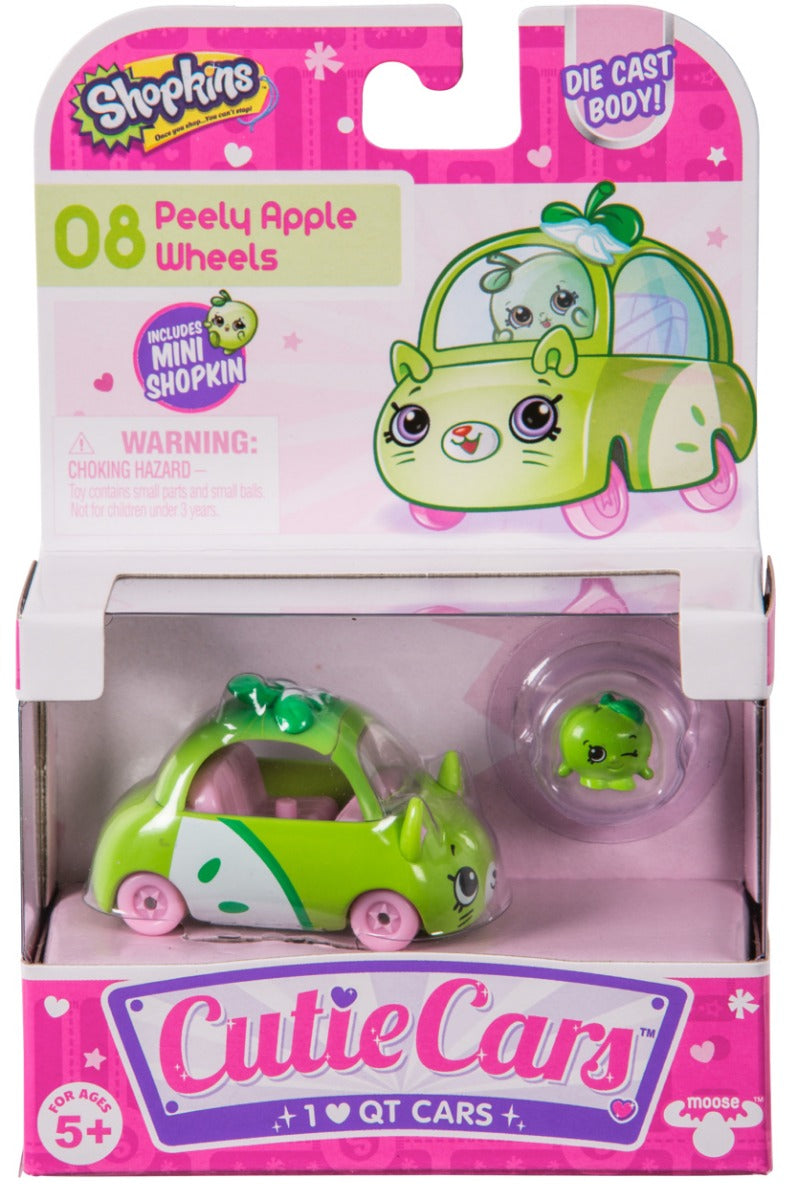 CUTIE CARS SHOPKINS S1 SINGLE PACK #08 PEELY APPLE WHEELS