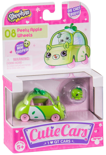 CUTIE CARS SHOPKINS S1 SINGLE PACK #08 PEELY APPLE WHEELS
