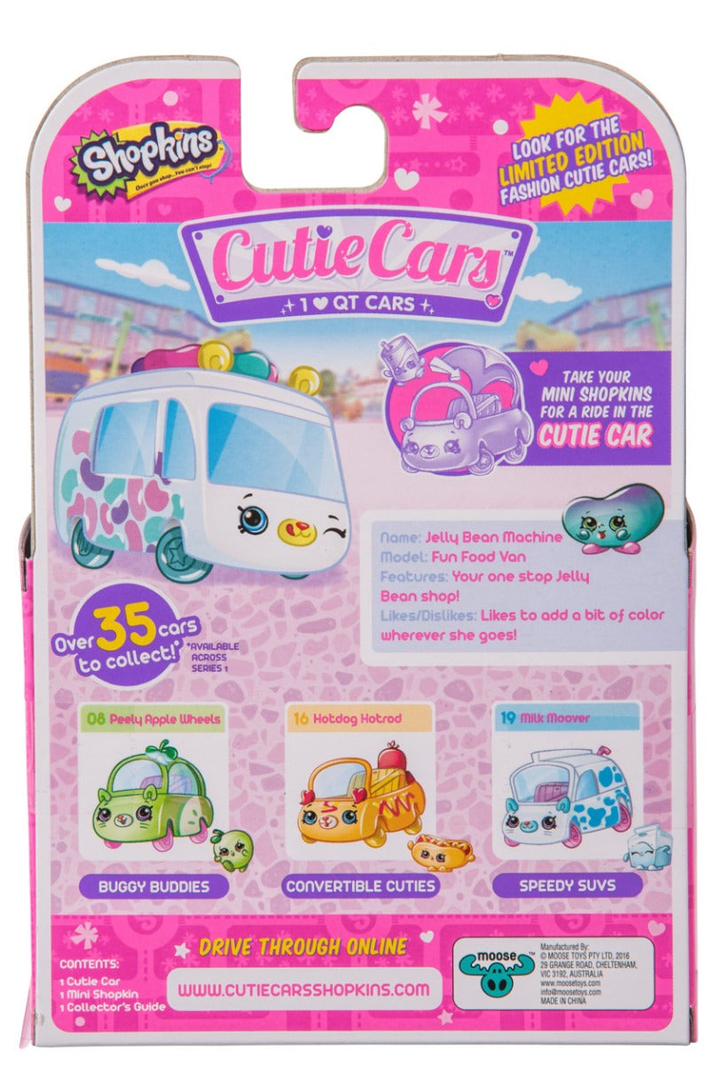 CUTIE CARS SHOPKINS S1 SINGLE PACK #14 JELLYBEAN MACHINE