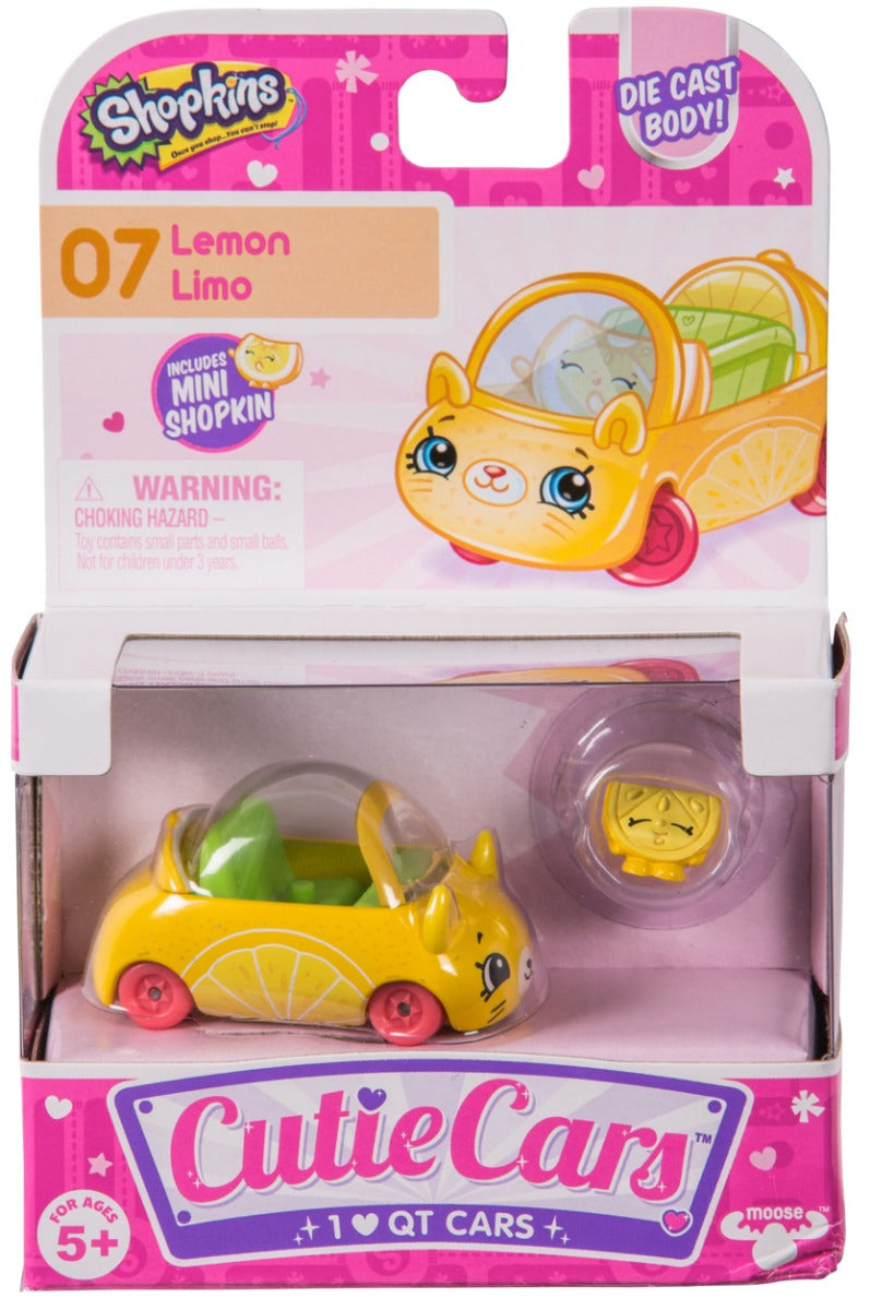 CUTIE CARS SHOPKINS S1 SINGLE PACK #07 LEMON LIMO