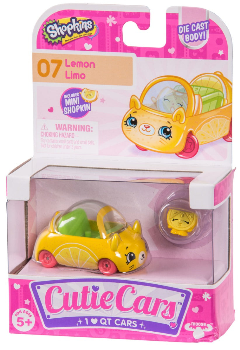 CUTIE CARS SHOPKINS S1 SINGLE PACK #07 LEMON LIMO