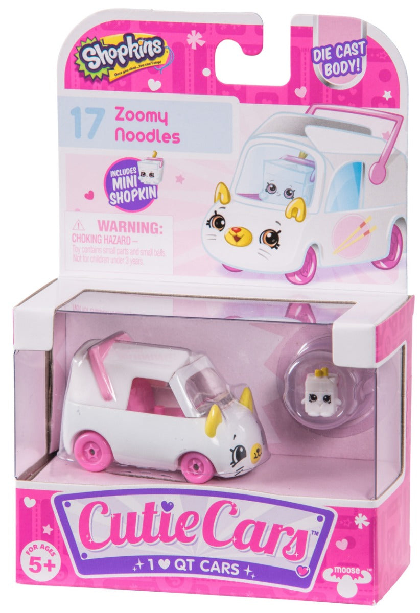 CUTIE CARS SHOPKINS S1 SINGLE PACK #17 ZOOMY NOODLES