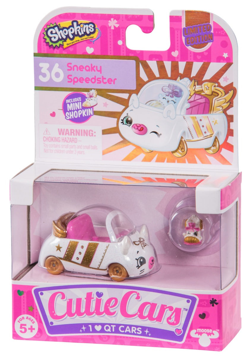 CUTIE CARS SHOPKINS S1 SINGLE PACK #36 SNEAKY SPEEDSTER