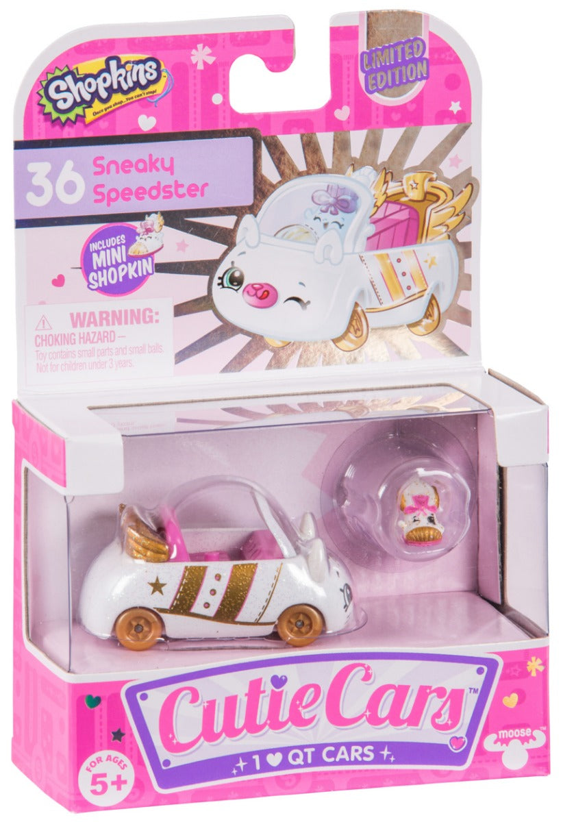 CUTIE CARS SHOPKINS S1 SINGLE PACK #36 SNEAKY SPEEDSTER