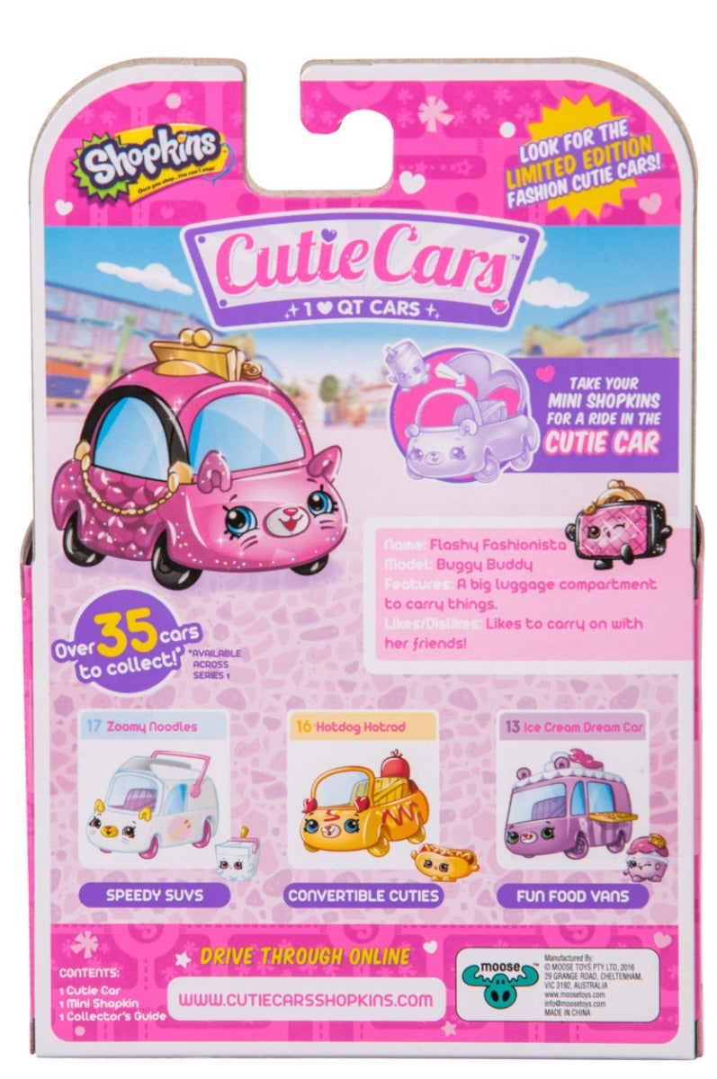 CUTIE CARS SHOPKINS S1 SINGLE PACK #35 FLASHY FASHIONISTA