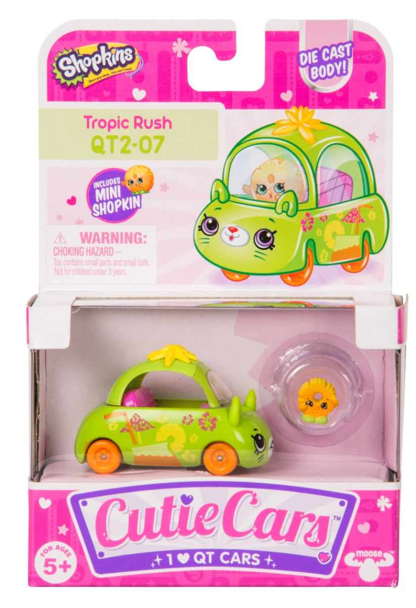 CUTIE CARS SHOPKINS S2 W1 SINGLE PACK QT2-07 TROPIC RUSH