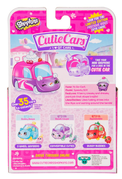 CUTIE CARS SHOPKINS S2 W1 SINGLE PACK QT2-12 YO GO-CART