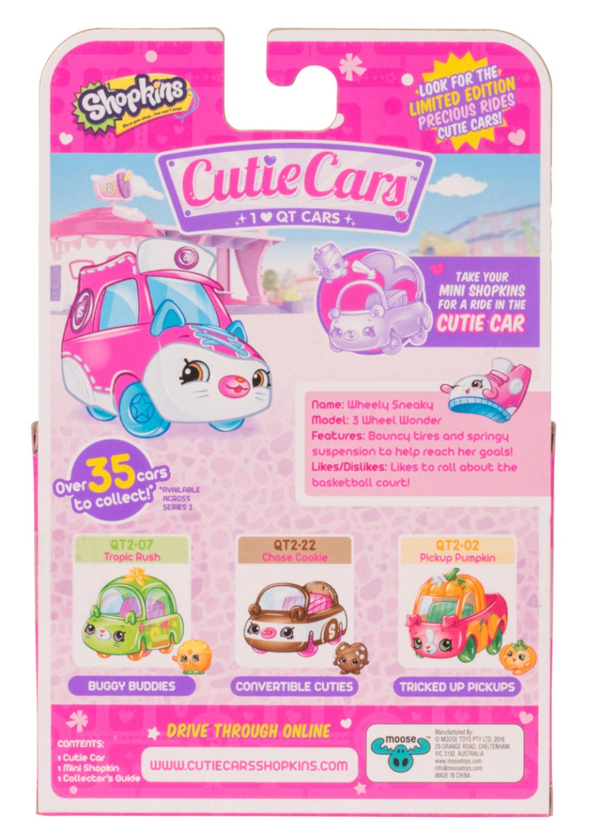 CUTIE CARS SHOPKINS S2 W1 SINGLE PACK QT2-10 WHEELY SNEAKY