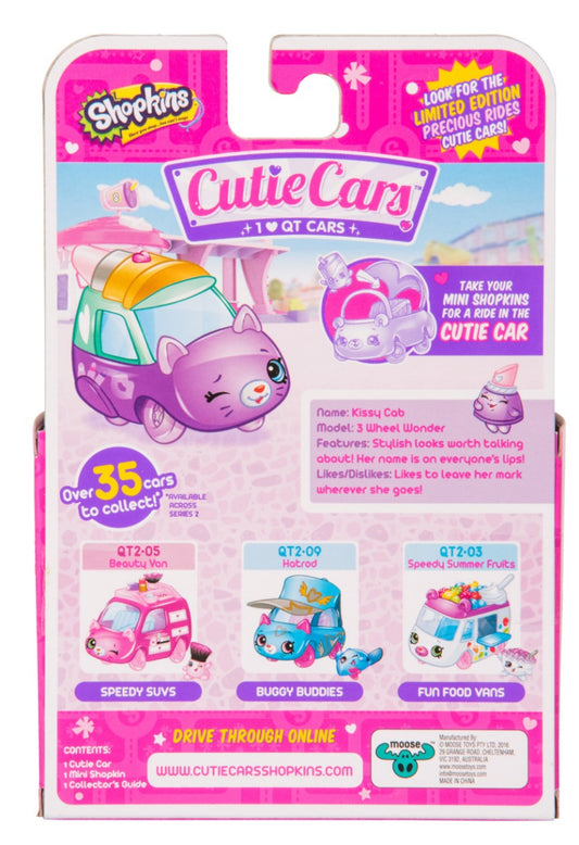 CUTIE CARS SHOPKINS S2 W1 SINGLE PACK QT2-08 KISSY CAB