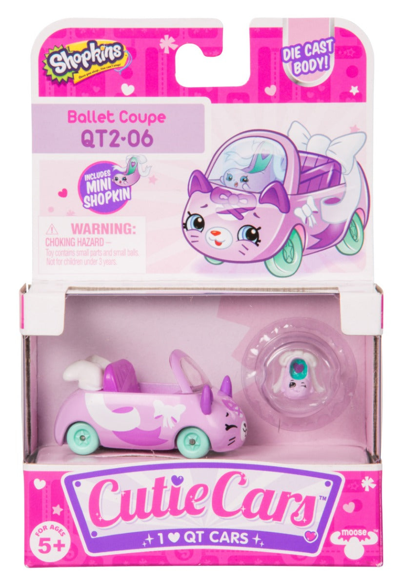 CUTIE CARS SHOPKINS S2 W1 SINGLE PACK QT2-06 BALLET COUPE
