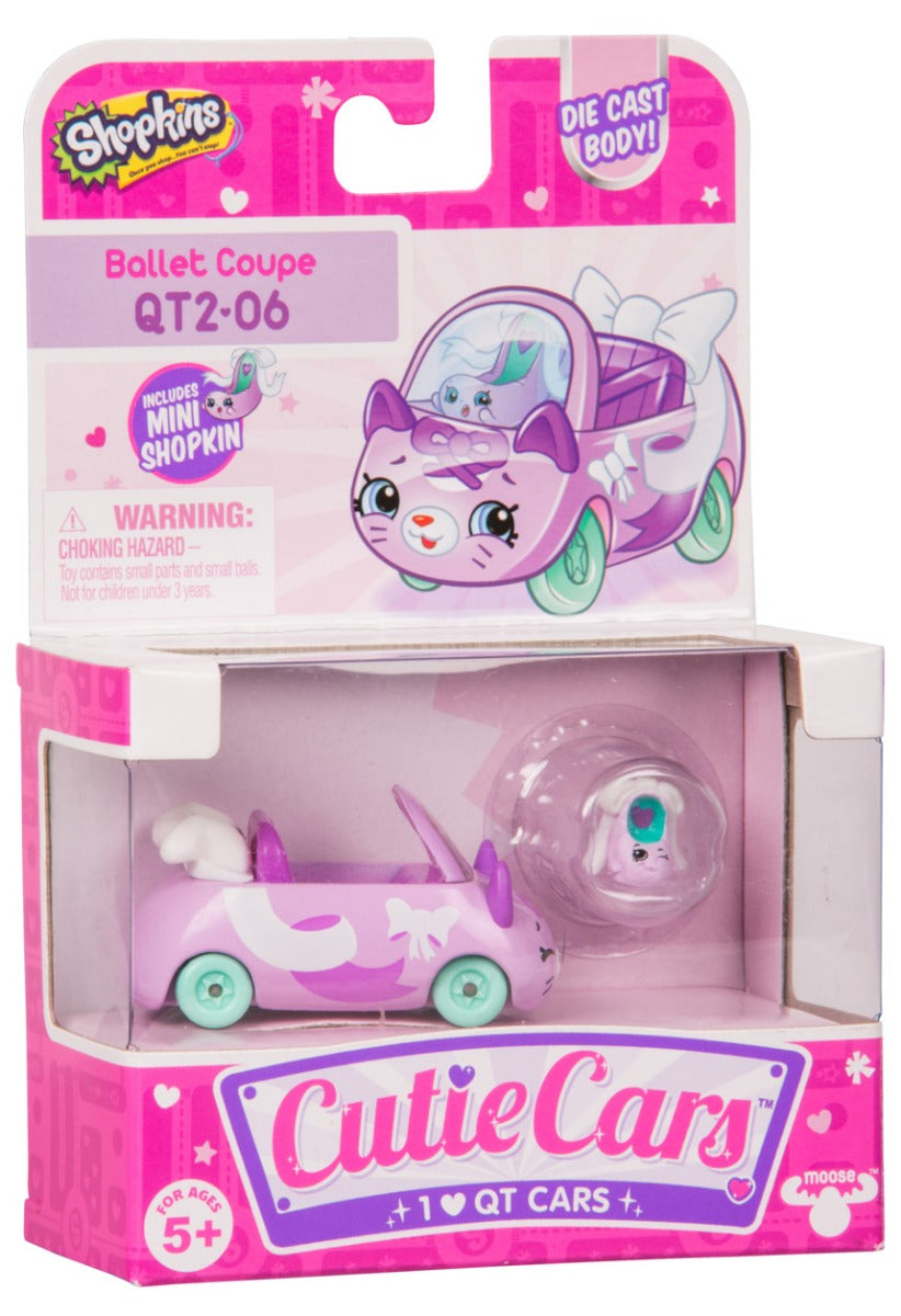 CUTIE CARS SHOPKINS S2 W1 SINGLE PACK QT2-06 BALLET COUPE