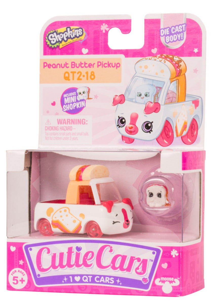 CUTIE CARS SHOPKINS S2 W1 SINGLE PACK QT2-18 PEANUT BUTTER PICKUP