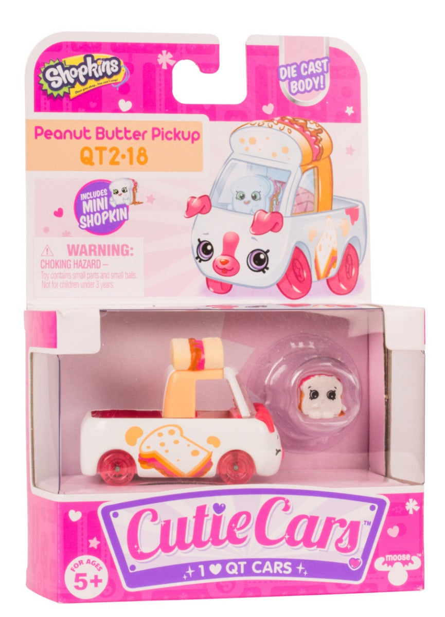 CUTIE CARS SHOPKINS S2 W1 SINGLE PACK QT2-18 PEANUT BUTTER PICKUP