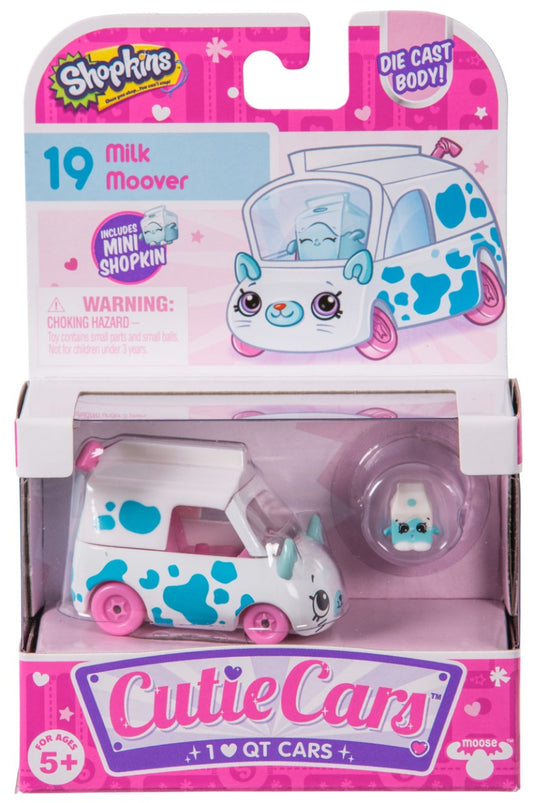 CUTIE CARS SHOPKINS S1 W2 SINGLE PACK #19 MILK MOOVER