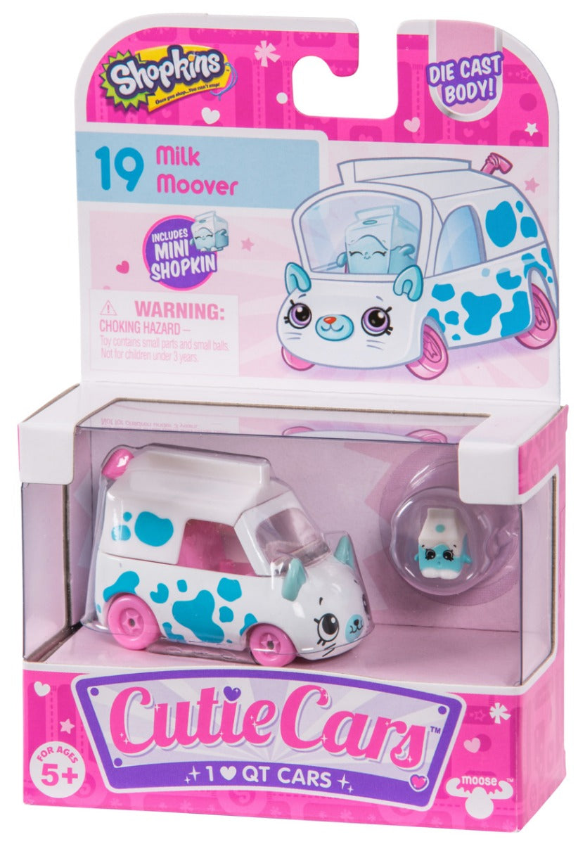CUTIE CARS SHOPKINS S1 W2 SINGLE PACK #19 MILK MOOVER