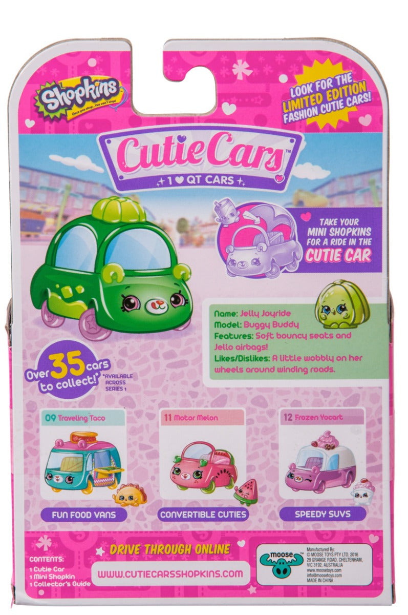 CUTIE CARS SHOPKINS S1 W2 SINGLE PACK #18 JELLY JOYRIDE