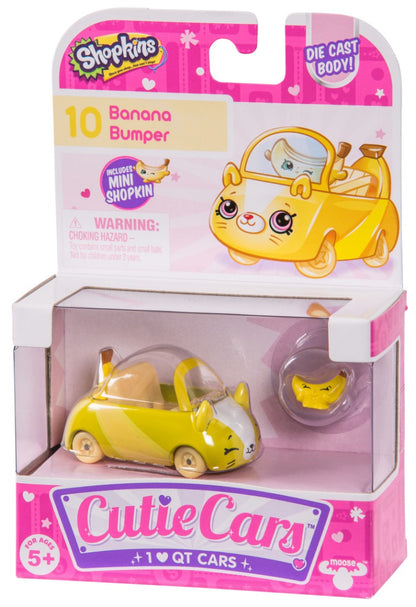 CUTIE CARS SHOPKINS S1 W2 SINGLE PACK #10 BANANA BUMPER
