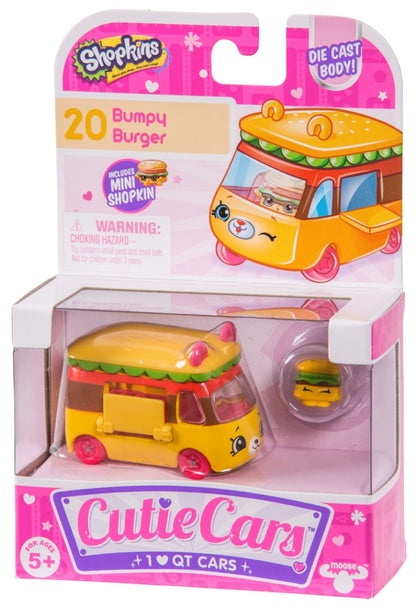 CUTIE CARS SHOPKINS S1 W2 SINGLE PACK #20 BUMPY BURGER