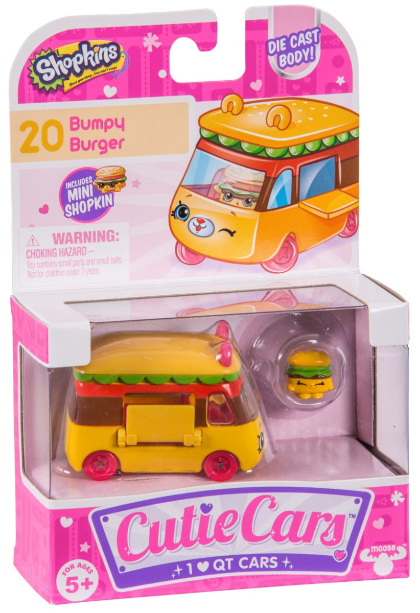 CUTIE CARS SHOPKINS S1 W2 SINGLE PACK #20 BUMPY BURGER