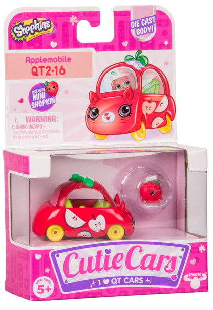 CUTIE CARS SHOPKINS S2 W2 SINGLE PACK QT2-16 APPLEMOBILE