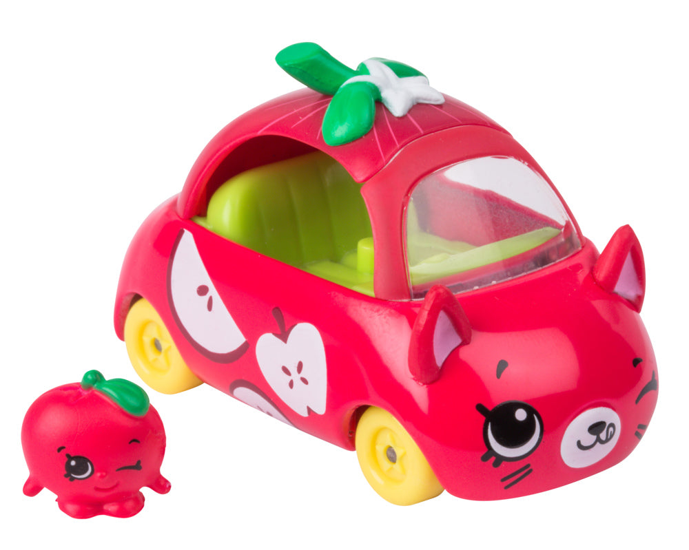 CUTIE CARS SHOPKINS S2 W2 SINGLE PACK QT2-16 APPLEMOBILE