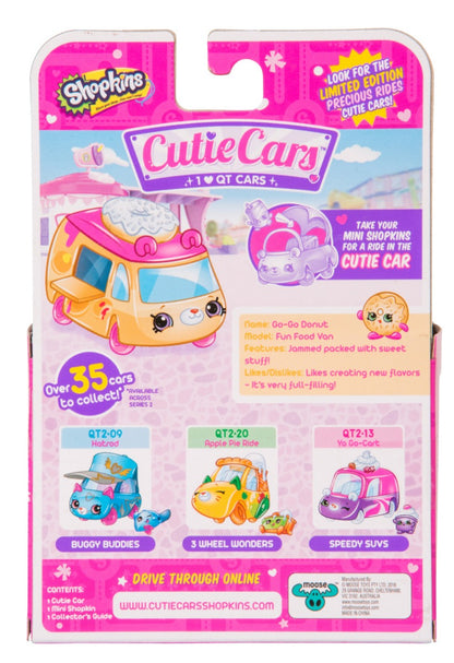 CUTIE CARS SHOPKINS S2 W2 SINGLE PACK QT2-12 GO-GO DONUT