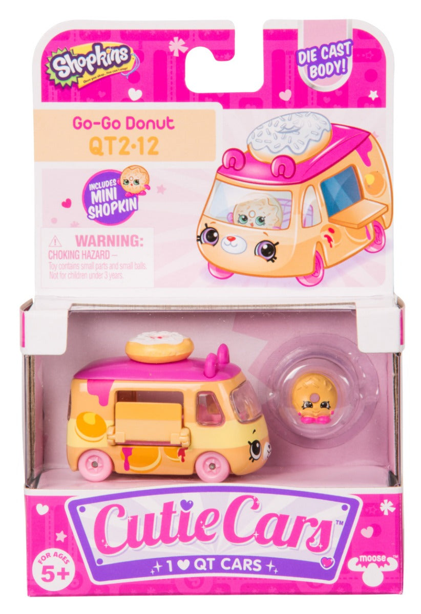 CUTIE CARS SHOPKINS S2 W2 SINGLE PACK QT2-12 GO-GO DONUT