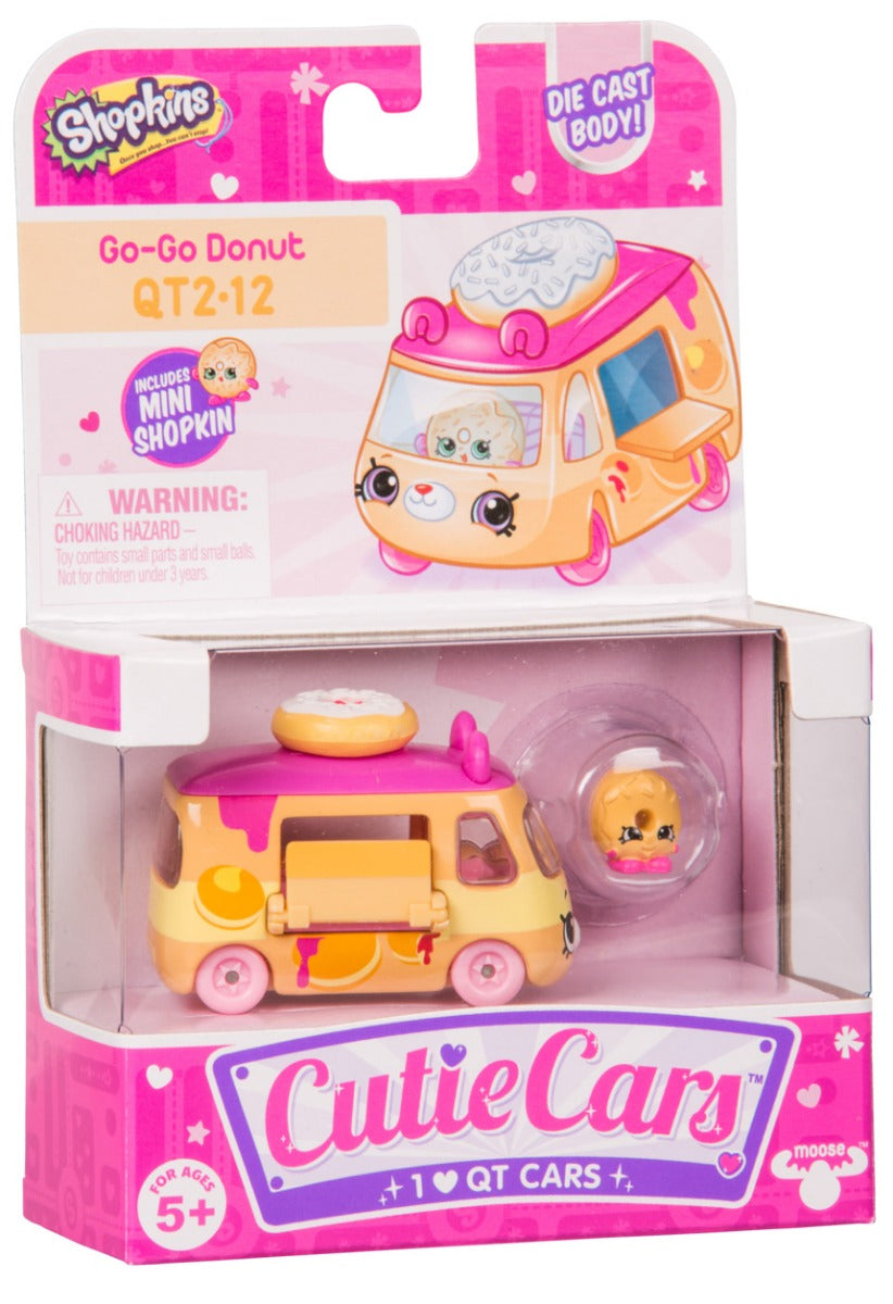 CUTIE CARS SHOPKINS S2 W2 SINGLE PACK QT2-12 GO-GO DONUT